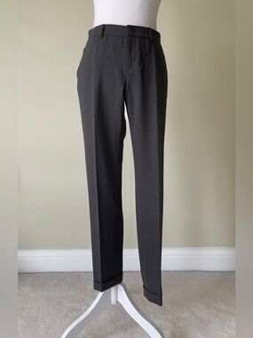 Sonia Bogner Classic Black Straight-Leg Charcoal Dress Pants